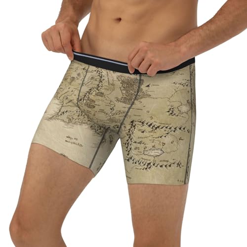 Middle Earth Map Men's Boxer Briefs, Mens Trunks Underwear Wicking-Breathable Underpants3