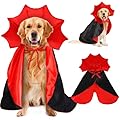 XIMISHOP Halloween Dog Costumes, Medium Funny Halloween Dog Devil Vampire Cape Adjustable Pet Vampire Wizard Cloak for Medium Dogs Cosplay Party Supplies Accessories