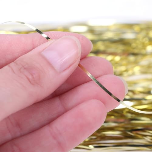com-four® 10x Lametta, guirlandes dorées pour Noël, Décoration de Sapin – vue 8