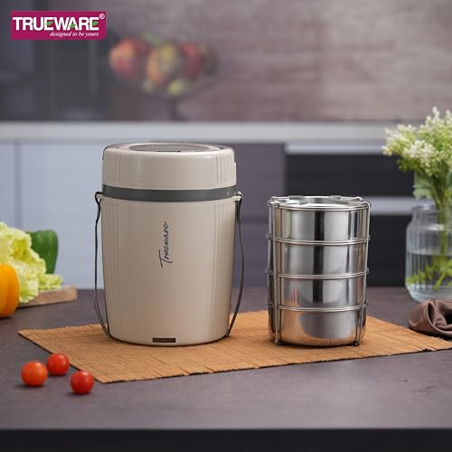Image of Tureware Electric 4 PU Insulated 4 Stainless Steel Container 450 ML Each Thermoware Electric Lunch Box