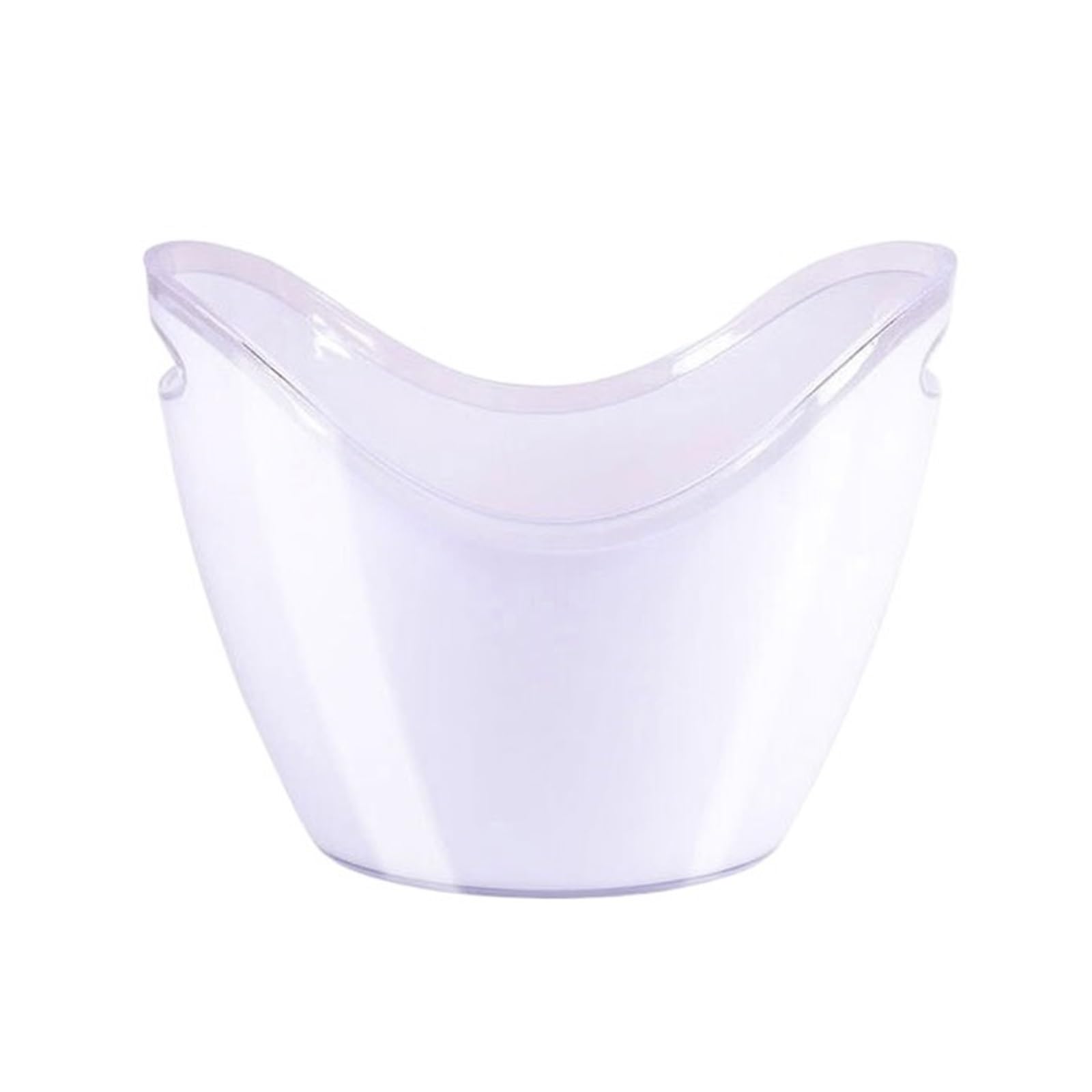 Lijiaxiuyc-101 ice bucket 8L Acrylic Ice Bucket Tub Oval Storage Champagne Bottles For Drinks And Parties champagne bucket(White)