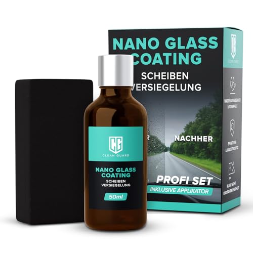 Nano Glass Coating | Scheibenversiegelung Auto mit Lotuseffekt – Klare Sicht bei Regen & Schnee Nano Glasversiegelung – Regenabweiser, Schmutzabweiser mit Abperleffekt - Lotuseffekt Dusche & Fenster