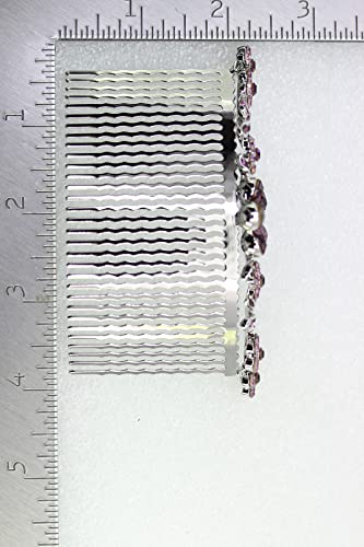 Peine floral con cristales rhinestone color púrpura miniatura 5