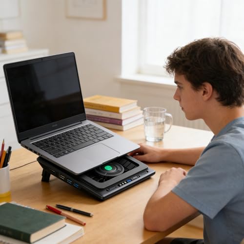 Base de refrigeración para laptop con ventilador de 5.5 pulgadas miniatura 2
