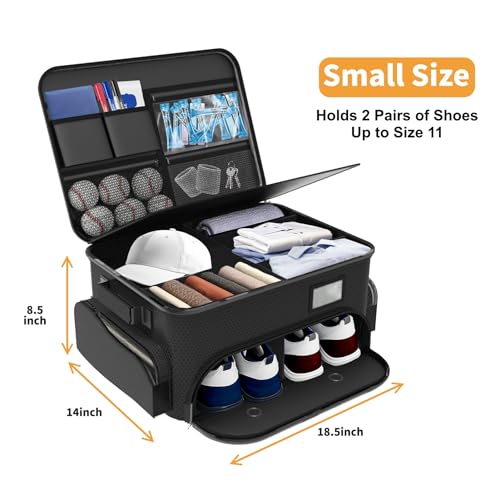 WALMANN Golf Trunk Organizer – Large 2-Layer Storage Bag with Ventilated Shoe Compartments for 2 Pairs (Up to Size 11), Waterproof Foldable Golf Gear Organizer by WALMANN - Image 2