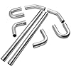 2.25 Inch Exhaust Pipe Universal T304 Stainless Steel Exhaust Pipe Tubing Kit Custom Straight U Bend 45 & 90 Degree Mandrel 8PCS