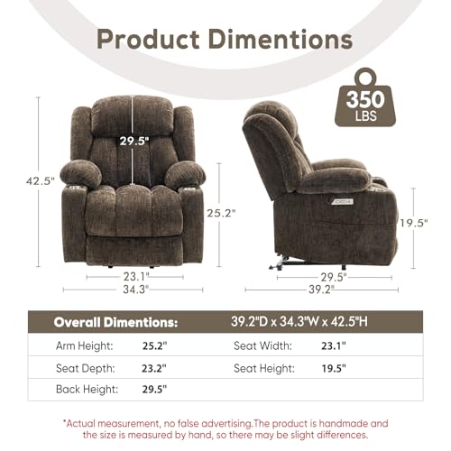 Sillón con Tela Chenille Marrón reclinable miniatura 2