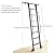 HARDJULAN 3.3FT Attic Hook On Rolling Ladder Track Kit with 87" Metal Ladder with Grab Handle