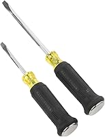 Klein Tools 85442DD 2-Piece Demolition Screwdriver Set: 1/4" & 5/16" Keystone Tips, Heavy-Duty Strike Cap for Prying & Hammering