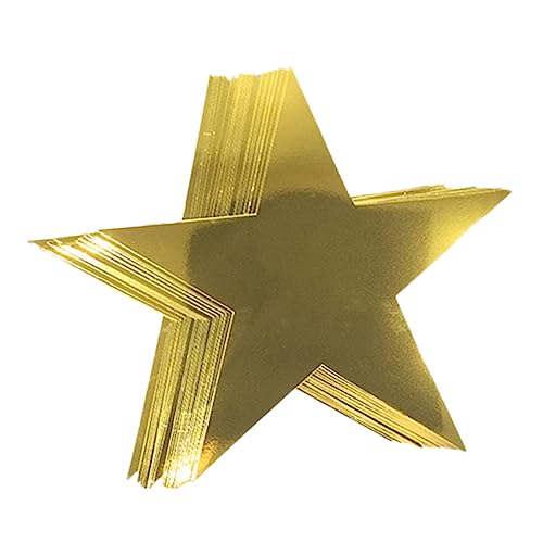 Cabilock 12 Piezas De Accesorios De Estrella De Cinco Puntas Recortes De Estrellas De Papel Estrellas Doradas Decoración Colgante De Fiesta Decoración De Pared De Fiesta Decoración De