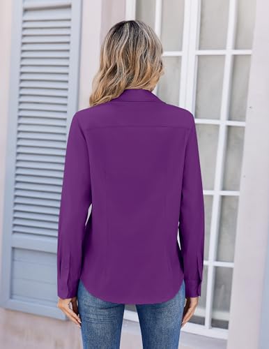 Image of Zeagoo Women's Wrinkle Free Button Down Shirts Long Sleeve Dress Shirts Collared Business Casual Blouses Tops XS-3XL