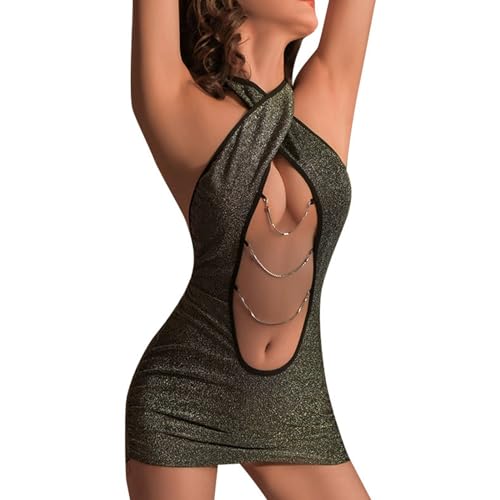 SKFLABOOF Damen Reizwäsche Body Satin Pyjama Sexy Dessous