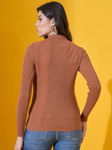 Image of 98 Degree North Women Spread Collar Sweater-G1577-BLACK
