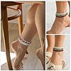 Wnddle 24pcs Bracelets de cheville perlés faits à la main, bracelet de cheville perlé coloré, Bracelets de cheville pour femme Bracelets de cheville Boho, Bijoux de pied multicouches Femmes Filles #3