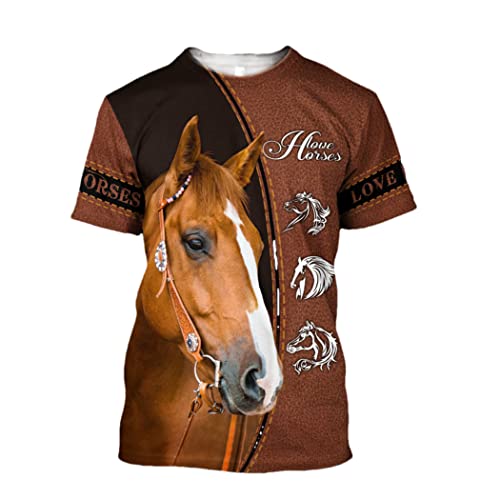 T-shirt cheval 3D grande taille vêtement unisexe ample 3XL