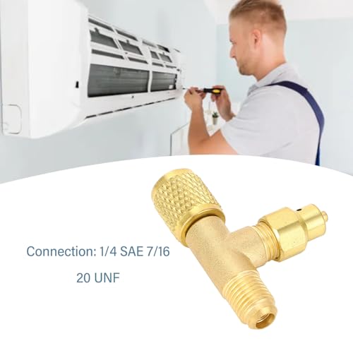 Válvula de carga de refrigerante de latón para manómetros R22 y R12 miniatura 4