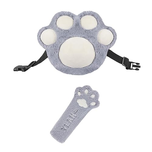Image of Car Travel Pillow for Kids Car Seat Pillow Cute Cartoon Travel Pillow Cushion Breathable Head and Body Support Pillow for Sleeping Travel Neck Rest (Grey(Pillow+ Seatbelt Cover))