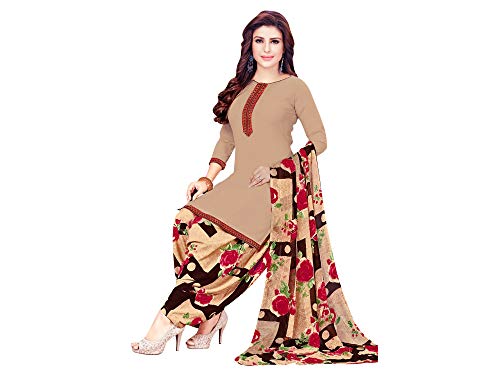 Image of KANCHNAR Women's Crepe Dress Material (852D159 Beige One Size)