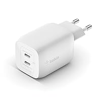 Belkin Doppio caricabatteria da parete USB-C da 65 W, ricarica rapida PD 3.0