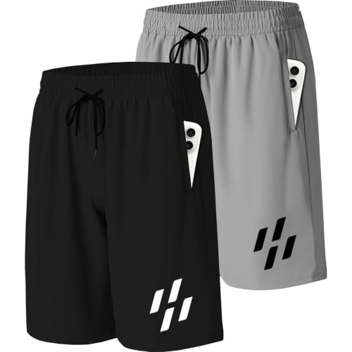 Image of A.A Fashion Zone Men's Casual Elastic Waist Drawstring Shorts with Side Pockets | Comfortable Summer Sports Lounge Gym Beach Shorts | 2 Pack Combo