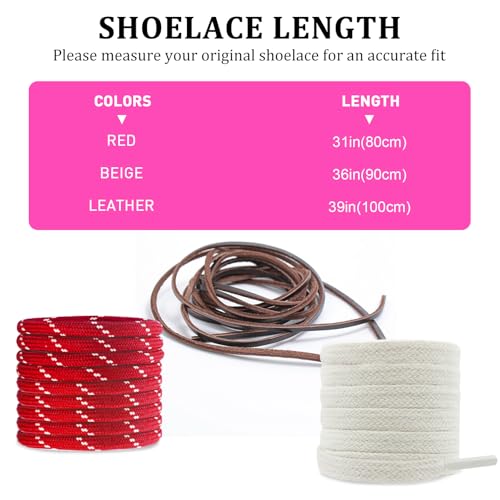Image of 4Pcs Mixed Color Shoe Laces for Sneaker, Flat Leather Round Shoelaces Replacement Laces kit