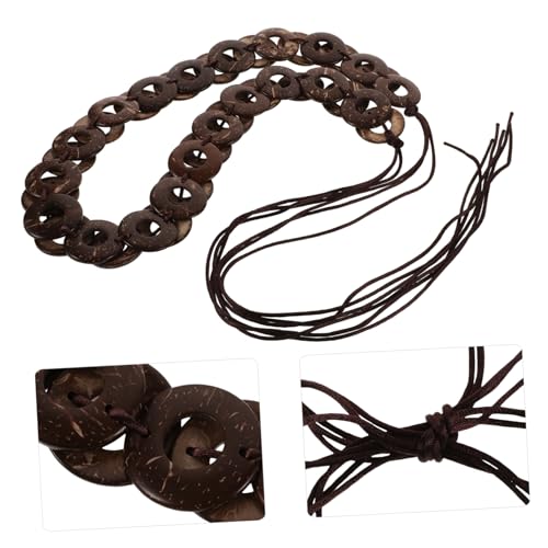 One-of-a-kind Coconut Belt Women's Woven Waistband Fashion Accessory Brown for Dress4