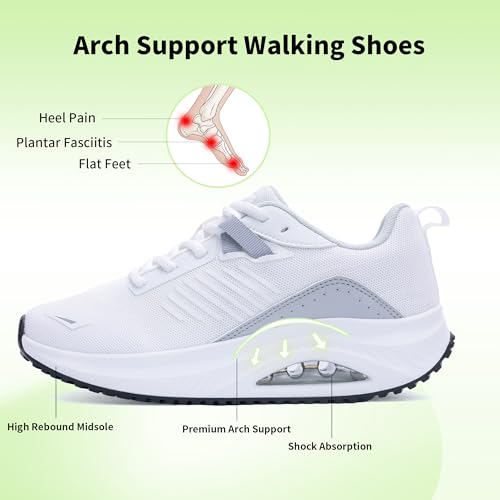 Image of RomenSi Womens Arch Support Walking Shoes Orthotic Fashion Sneakers Tennis Shoes for Plantar Fasciitis Pain Relief US 5.5-11