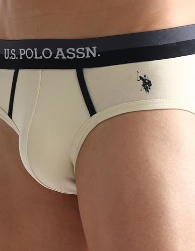 Image of U.S. Polo ASSN. Mens OET07 Dual Tone Cotton Stretch Underwear Briefs - Pack of 3