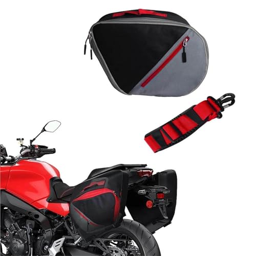 HMJDZ Bolsa Multifuncional Bolsa De Sillín para Almacenamiento Equipaje Lateral Baúl Motocicleta, Revestimiento para Accesorios para Yamaha Tracer 9 Tracer 9GT 2020(Rosso)
