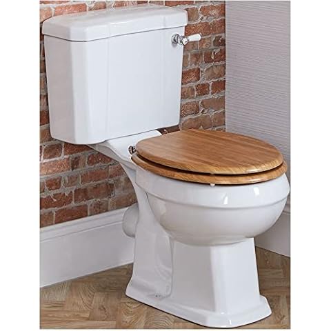 Milano Richmond Comfort Height Toilet with Oak Seat Cover