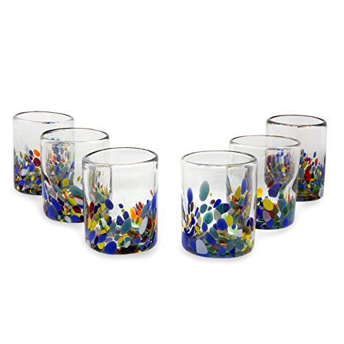 Novica 252662 Blown Recycled Glass, 6 Count (Pack Of 1), Multicolor #TOP7