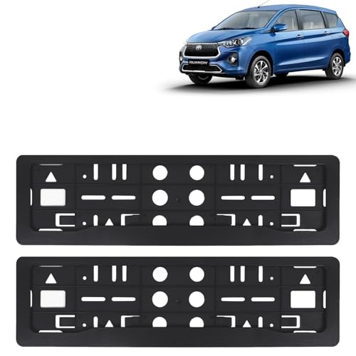 Image of KINGSWAY Rumion Car Number Plate Frames for All 2023 Onwards Models of Toyota Car Registration Plate Holders, Black Licence Plate Covers (Front and Rear), Universal Size 51.5 x 14.5 cm