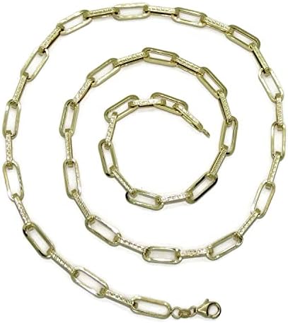 Never say Never Collana alla moda per uomo e donna in Oro Giallo 18k a maglia forzata, largo 5,5mm. 75,00 cm di lunghezza. Peso; 10,30 g di oro 18k.