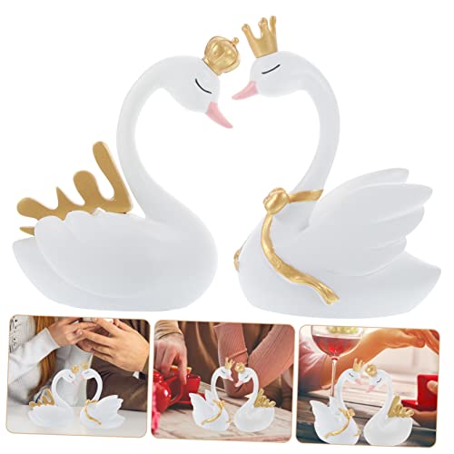 Figurine de baiser de cygne et accessoires de mariage pour table de fête - 7