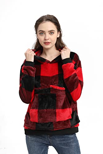 LINYUCHEN Cat Pouch Hoodie Large Pet Pouch Sweatshirt Puppy Kitten Holder Carrier Pullover Tops for Women Red