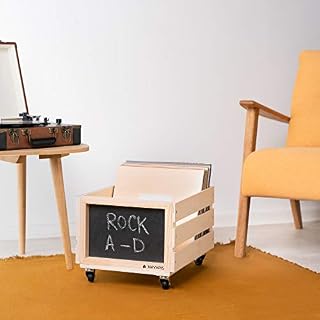 Navaris Boîte de Rangement Vinyle – Range Vinyle 50-80 Disques avec Roues – Bac Disque Vinyle 42,9 x 34,4 x 28 cm – Bac… - Les Beatles, Paul McCartney, John Lennon, RIngo Starr, George Harrison Navaris Boîte de Rangement Vinyle - Range Vinyle 50-80 Disques avec Roues - Bac Disque Vinyle 42,9 x 34,4 x 28 cm - Bac… – Image 2