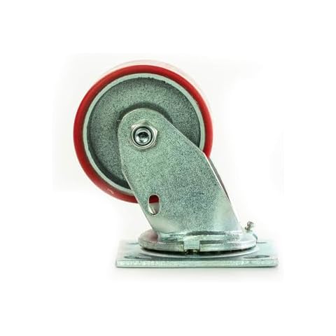 4"x2" Swivel Casters with Heavy Duty Polyurethane Wheel on Steel Hub, Set of 4, Supports 700 lbs Each(4) Cover