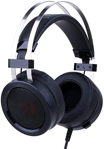Redragon H901 Gaming Headset with Microphone for PC and Built-in Noise Reduction Works with Computer, Laptop, Tablet, Playstation 4, PS4, Xbox One (Stereo Adapter Included)