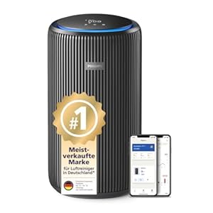 Philips Luftreiniger Serie 4200, HEPA NanoProtect – doppelter Aktivkohlefilter, CADR 600m³/h für 156m², besonders leise, intelligent und energieeffizient (AC4221/11)
