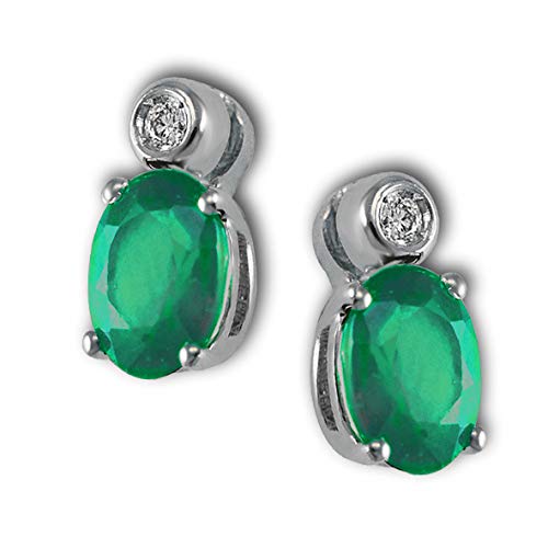 Boucles d'oreilles émeraude en or blanc et diamants pour sublimer vos tenues de soirée