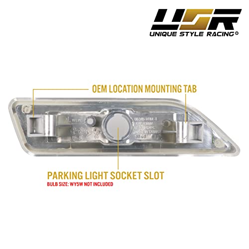 Usr Depo 06-11 W219 Cls-Class Clear Lens Front Bumper Side Marker Lights Assembly Set (Left + Right) Compatible With 2006-2011 Mercedes Benz W219 Cls Class #TOP6