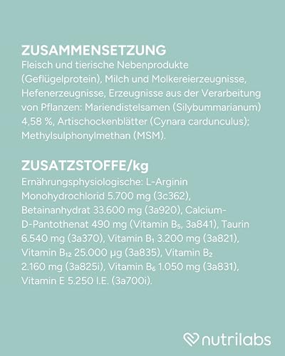NutriLabs Rascave Hepar Katze Tabletten 90 STK. - Mariendistel & B-Vitamine - Leber-Tabletten - Nahrungsergänzung mit MSM
