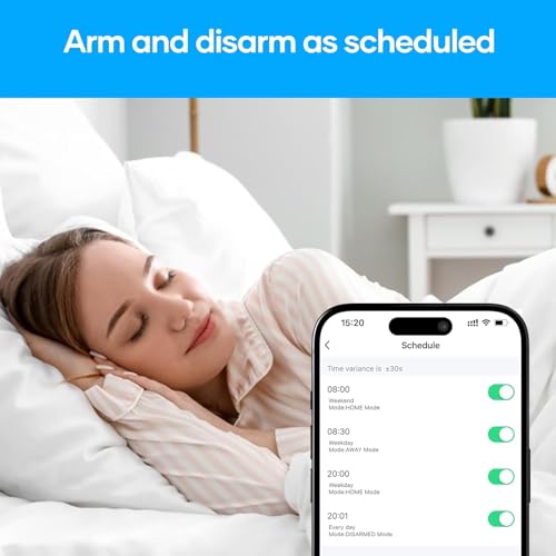 AGSHOME Alarmanlage 8-teiliges, Smart Home Alarmanlage Haus mit APP, WLAN Alarmanlage Set mit Sirene, 5 Fenster Tür Sensoren Und 2 Fernbedienungen, Alarmanlage für Haus, Wohnung, Wohnmobil