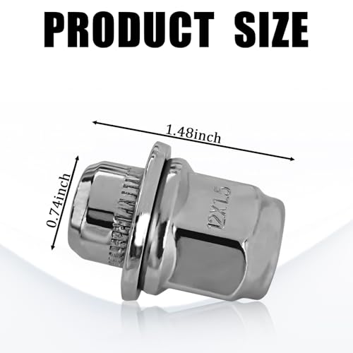 Image of Msyuusr 10PCS M12x1.5 Chrome Closed End Mag Seat Lug Nuts Set, Replacement Parts for Toyota Camry Prius Tacoma