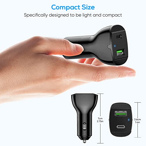Usb C Car Charger Adapter 63W For Steam Deck, Fast Charging Super Mini Pd 3.0 45W &Qc 3.0 18W Dual Port For Nintendo Switch/Lite/Switch Pro/Ps5/Xbox Controller/Type-C Phone With 3.3Ft Charger Cable #TOP5