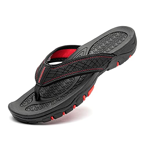 Tongs classiques pour homme noir rouge en taille 15 X-Wide