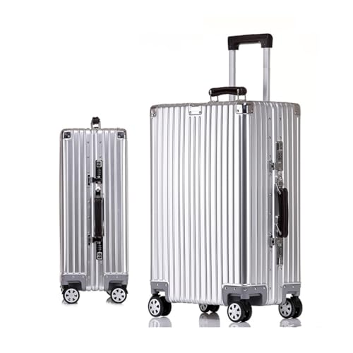 Meoky Maleta de Metal Maleta de Aluminio Plateada Maleta de Mano con Ruedas giratorias,1,20in Meoky Maleta de Metal Maleta de Aluminio Plateada Maleta de Mano con Ruedas giratorias,1,20in