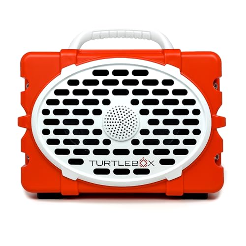 Image of Turtlebox Original Gen 3: Portable Outdoor Bluetooth Speaker - Ultra-Loud (120dB), Waterproof (IP67), Rugged, Impact-Resistant, 3-Day Battery | Party Mode: Unlimited Pairing Stereo, Orange /White