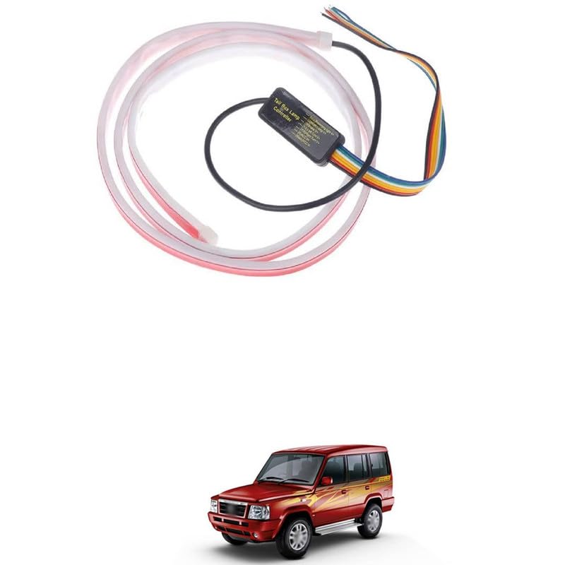 LOVMOTO 20cm 60 LED Car Flow Type Led Strip Tailgate Turn Signal Light Bar Trunk Strips 12V Steering Yellow+Brake Red+Reverse White (Dicky Light) Comfortable With Su-mo Vi-ta