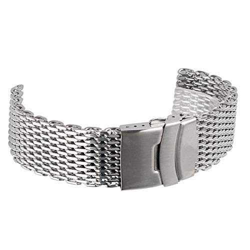 Correa de reloj acero inoxidable 22mm plateada banda malla metalica S3YT8U